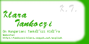 klara tankoczi business card
